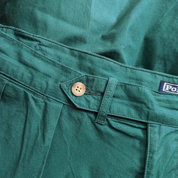 Vintage Polo Ralph Lauren Men's Green Lightweight Cotton Chino Pants 34x34 - Picture 6 of 9